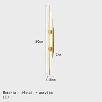 Applique Murale LED Minimaliste de Style Art Déco | Marco Lucetti 80cm-Or / Lumière chaude