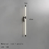 Applique Murale LED Minimaliste en Acrylique avec Gradation - Luxueux Design Épuré | Marco Lucetti 63cm-Noir / Atténuation