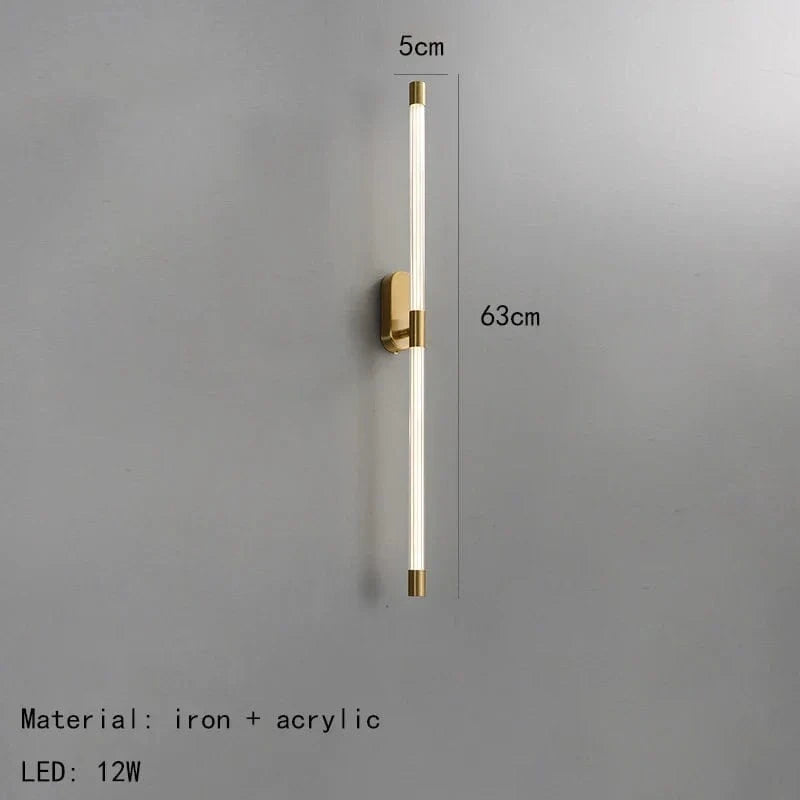 Applique Murale LED Minimaliste en Acrylique avec Gradation - Luxueux Design Épuré | Marco Lucetti 63cm-Or / Atténuation