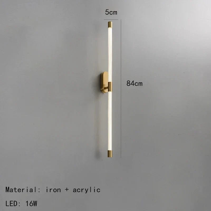 Applique Murale LED Minimaliste en Acrylique avec Gradation - Luxueux Design Épuré | Marco Lucetti 84cm-Or / Atténuation