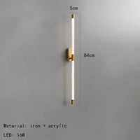 Applique Murale LED Minimaliste en Acrylique avec Gradation - Luxueux Design Épuré | Marco Lucetti 84cm-Or / Atténuation