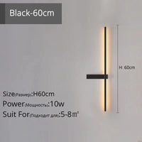 Applique murale LED Minimaliste en Aluminium - Éclairage Intérieur | Marco Lucetti Droit Noir 60cm / Trois couleurs