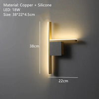 Applique murale led minimaliste en cuivre pour une ambiance chaleureuse et élégante. | Marco Lucetti E / 3 températures de couleur