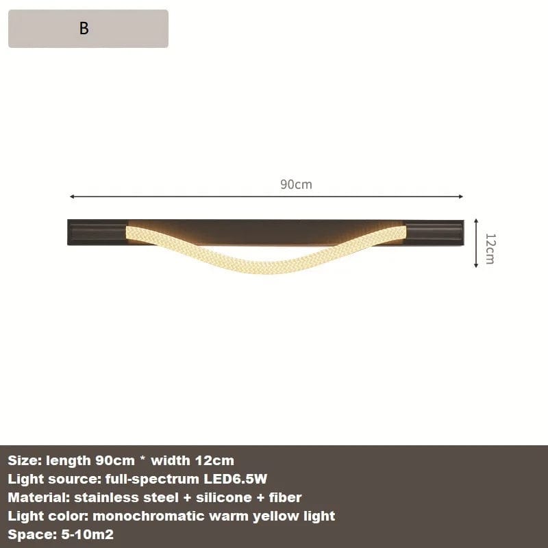 Applique Murale LED Minimaliste en Fibre Tissée Silicone Souple | Marco Lucetti