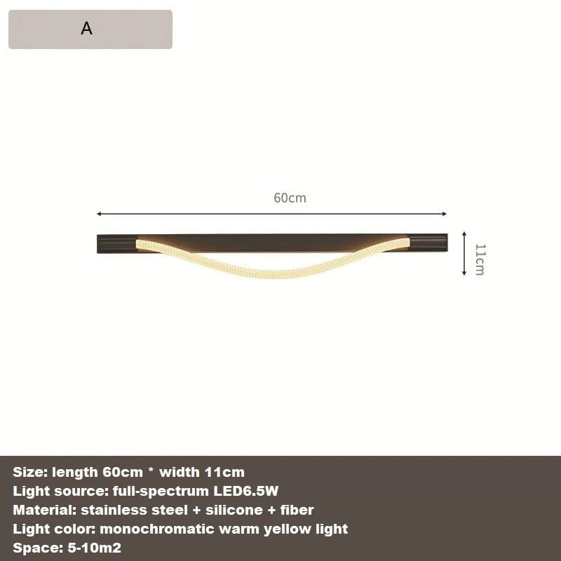 Applique Murale LED Minimaliste en Fibre Tissée Silicone Souple | Marco Lucetti