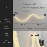 Applique Murale LED Minimaliste en Fibre Tissée Silicone Souple | Marco Lucetti G / Blanc chaud (2700-3500K)