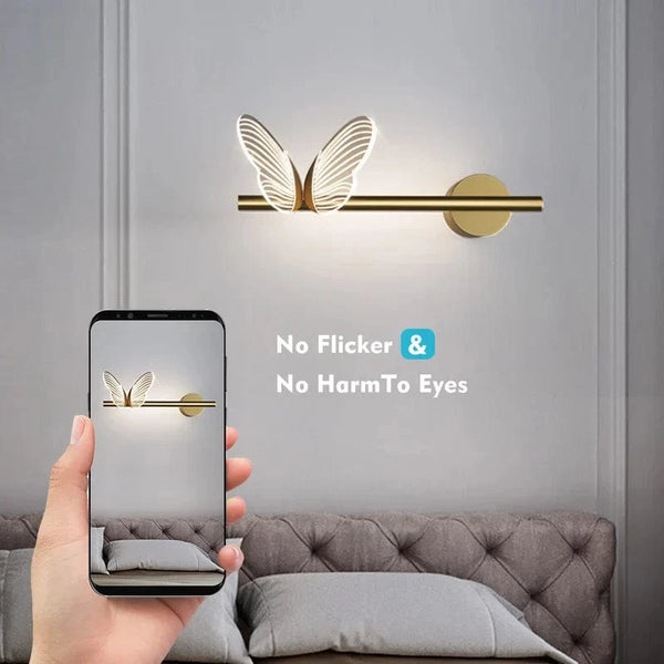 Applique murale LED minimaliste en forme de papillon pour une décoration maison moderne | Marco Lucetti
