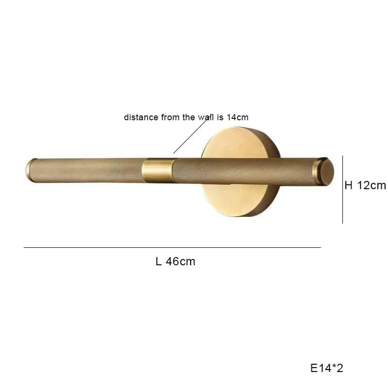 Applique murale LED minimaliste industrielle en Laiton Brossé. | Marco Lucetti