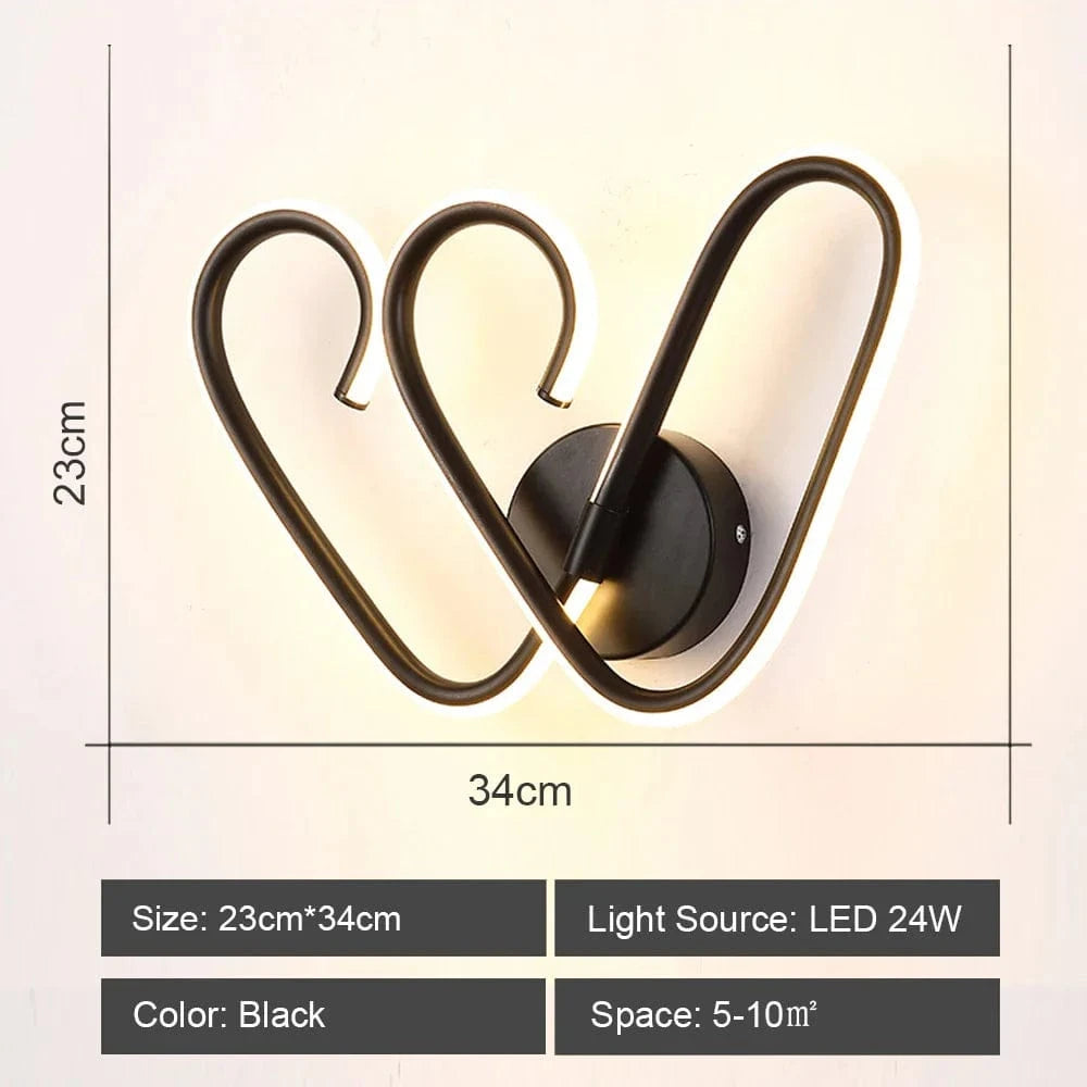 Applique murale LED minimaliste modernique. | Marco Lucetti Noir / Blanc chaud (2700-3500K)