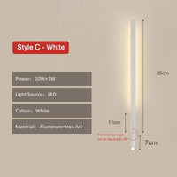 Applique Murale LED Minimaliste Nordique avec Interrupteur pour Lecture | Marco Lucetti Style C blanc / Blanc chaud (3000K) / 13W