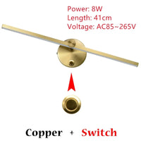 Applique Murale LED Minimaliste Rotative et Réglable à Volonté | Marco Lucetti Commutateur WA320-Or / Blanc froid (6000K)