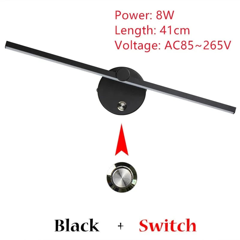 Applique Murale LED Minimaliste Rotative et Réglable à Volonté | Marco Lucetti WA320-Interrupteur noir / Naturel (4000K)