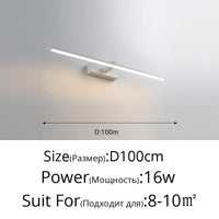 Applique murale LED miroir moderne pour chambre salle de bain - Luminaria luminaire déco Maison Penteadeira - Wandlamp | Marco Lucetti