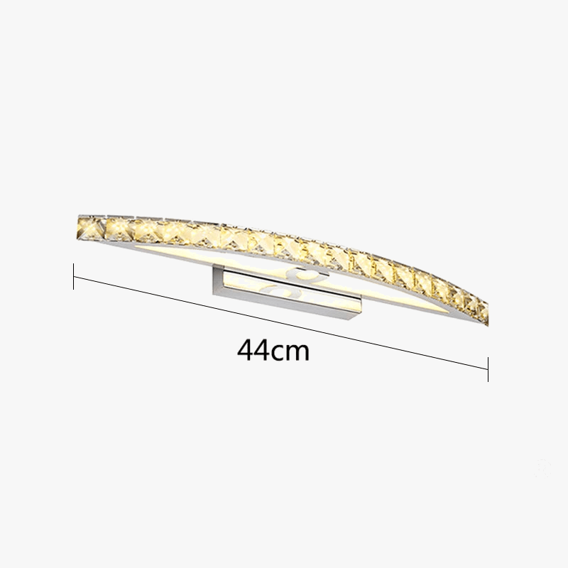 Applique Murale LED Miroir Salle de Bain Acier Inoxydable - Lumières Cristal Maquillage | Marco Lucetti