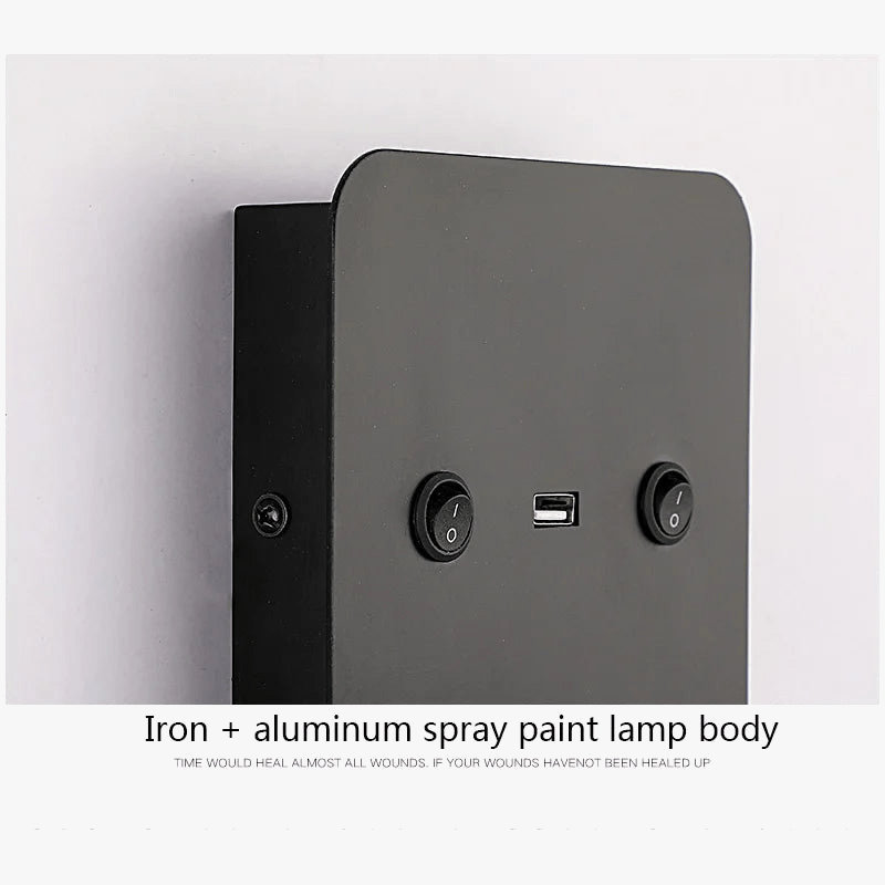 Applique Murale LED Modern avec Veilleuse et Chargeur USB Intégré - Marque LuminaLux | Marco Lucetti