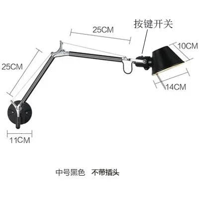 Applique murale LED moderne à bras long pliable et réglable - Parfait pour la lecture | Marco Lucetti Noir moyen