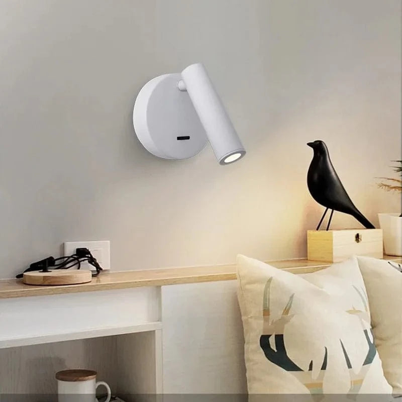 Applique murale LED moderne ajustable et pivotante pour la lecture. | Marco Lucetti