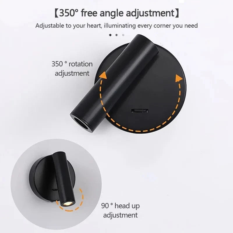 Applique murale LED moderne ajustable et pivotante pour la lecture. | Marco Lucetti