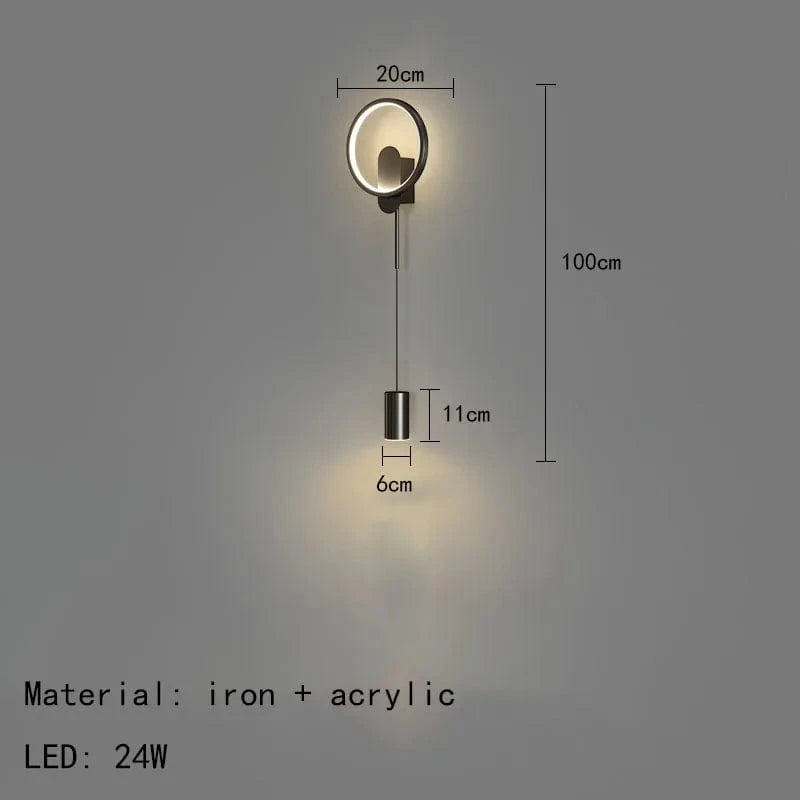 Applique Murale LED Moderne avec Gradation  | Marco Lucetti Noir / 3 Température de couleur