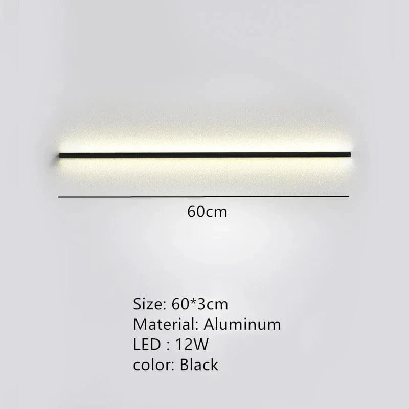 Applique Murale LED Moderne avec Interrupteur de Gradation - Idéal pour une Décoration Élégante | Marco Lucetti 60 cm-noir / Lumière naturelle