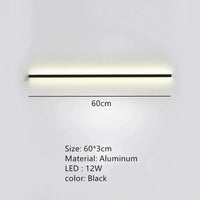 Applique Murale LED Moderne avec Interrupteur de Gradation - Idéal pour une Décoration Élégante | Marco Lucetti 60 cm-noir / Lumière naturelle