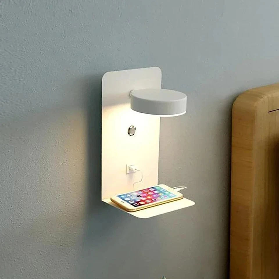 Applique murale LED moderne avec interrupteur et Port USB de chargement 9W - Noir/Blanc | Marco Lucetti