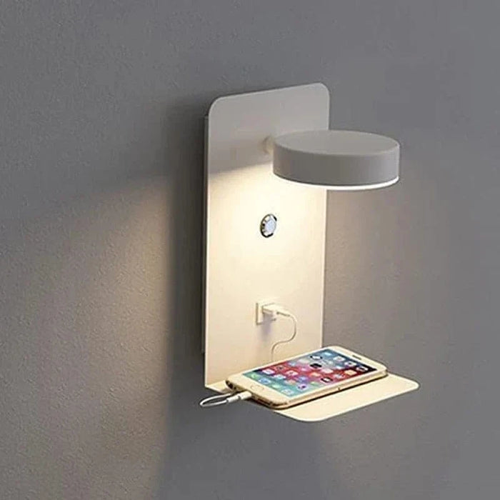 Applique murale LED moderne avec interrupteur et Port USB de chargement 9W - Noir/Blanc | Marco Lucetti Blanc-1PCS