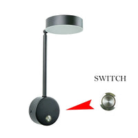 Applique murale LED moderne avec interrupteur rotatif - Collection Maison Élégance | Marco Lucetti A-commutateur-noir / Blanc froid 6000K