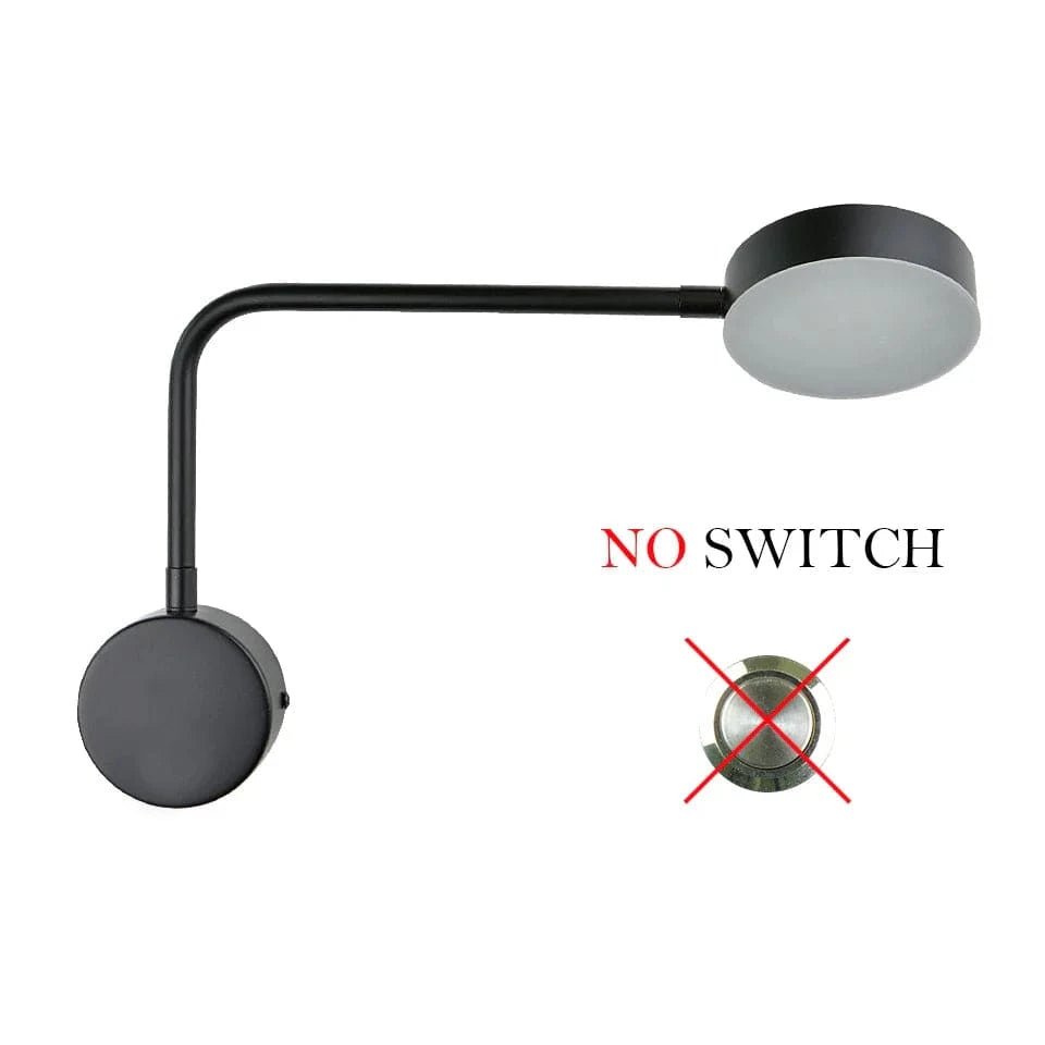 Applique murale LED moderne avec interrupteur rotatif - Collection Maison Élégance | Marco Lucetti B-noir-Pas d&#39;interrupteur / Blanc froid 6000K