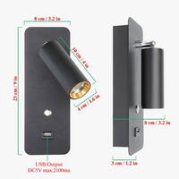 Applique murale LED moderne avec rotation et charge USB - LumiFlex