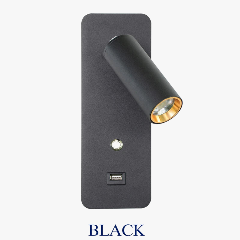 Applique murale LED moderne avec rotation et charge USB - LumiFlex