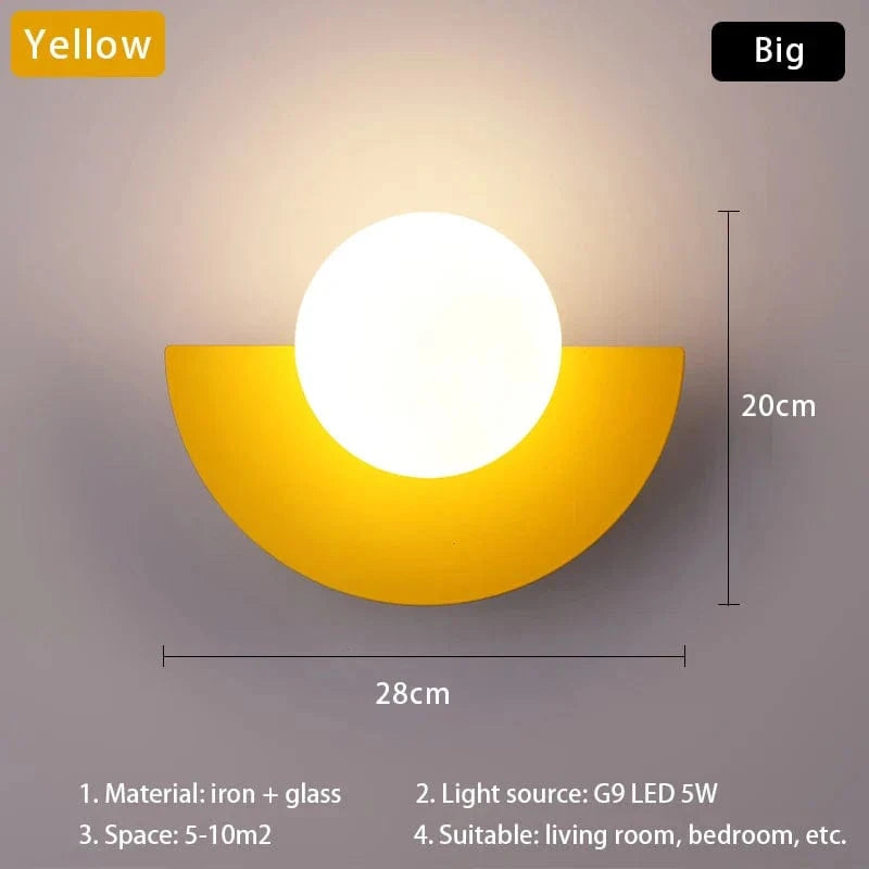 Applique Murale LED Moderne Colorée | Marco Lucetti 28 cm Jaune / Blanc chaud (2700-3500K)