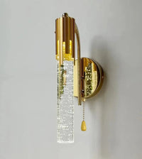 Applique Murale LED Moderne Cristal Salle de Bains | Marco Lucetti Avec interrupteur à tirette / Lumière chaude