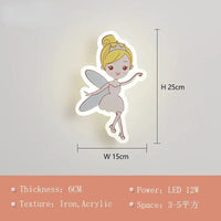 Applique murale LED moderne dessin animé pour une chambre d'enfant MagikLights | Marco Lucetti La petite princesse / Trois couleurs à intensité variable