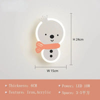 Applique murale LED moderne dessin animé pour une chambre d'enfant MagikLights | Marco Lucetti Petit bonhomme de neige / Trois couleurs à intensité variable