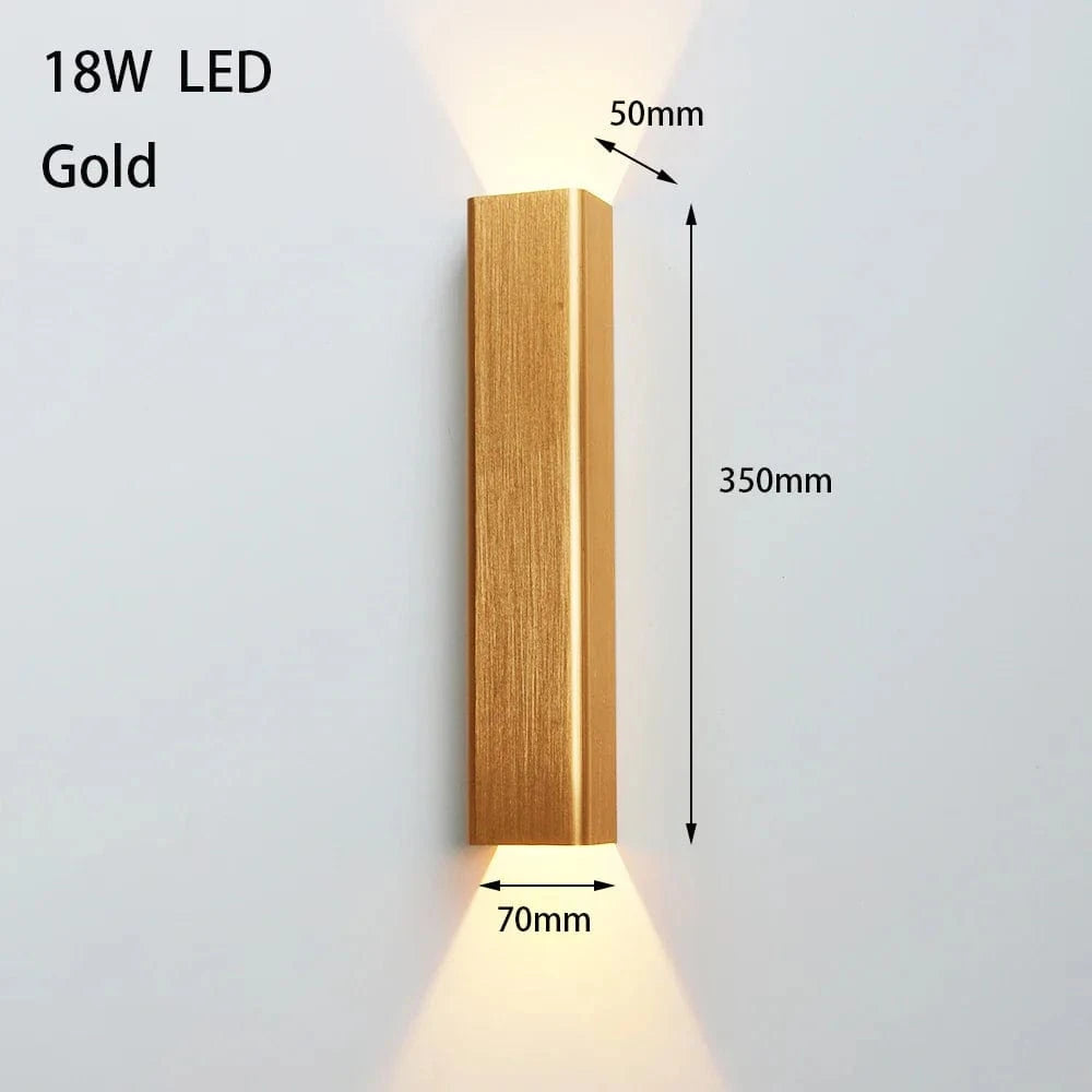 Applique Murale LED Moderne en Aluminium | Marco Lucetti Doré 18W