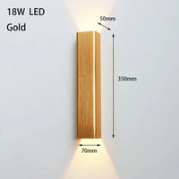 Applique Murale LED Moderne en Aluminium | Marco Lucetti Doré 18W