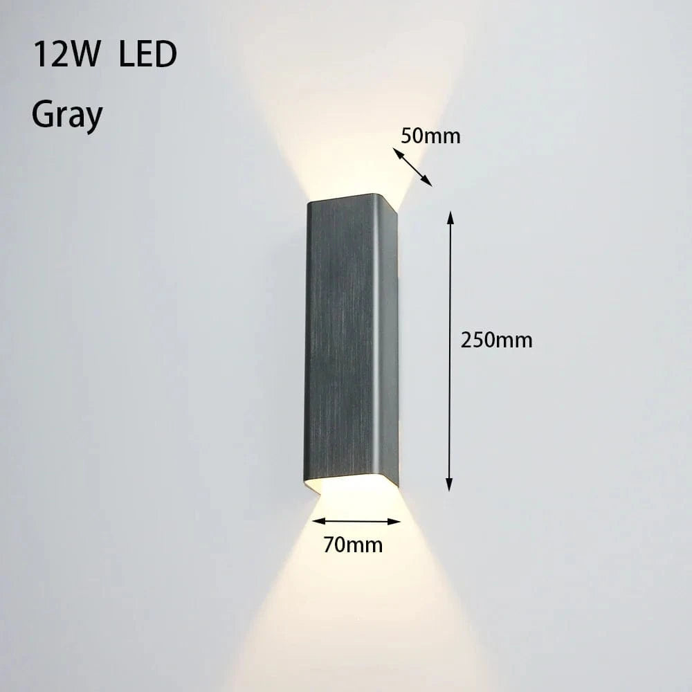 Applique Murale LED Moderne en Aluminium | Marco Lucetti Gris 12W