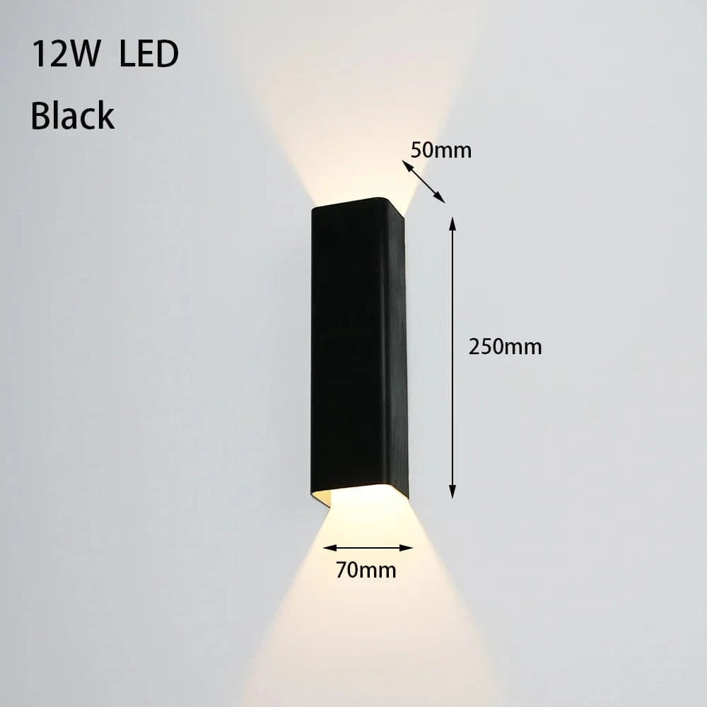 Applique Murale LED Moderne en Aluminium | Marco Lucetti Noir 12W