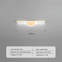 Applique murale LED moderne en Bois de Noyer Premium | Marco Lucetti A-Couleur bois-60cm / Blanc froid