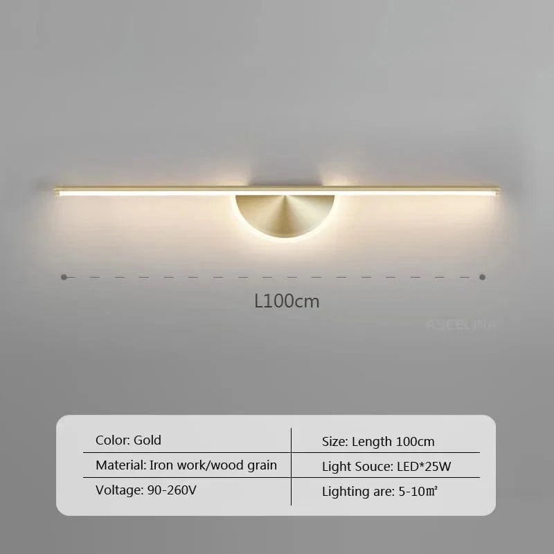 Applique murale LED moderne en Bois de Noyer Premium | Marco Lucetti B-Or-100cm / Nartuel Blanc