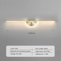 Applique murale LED moderne en Bois de Noyer Premium | Marco Lucetti B-Or-100cm / Nartuel Blanc