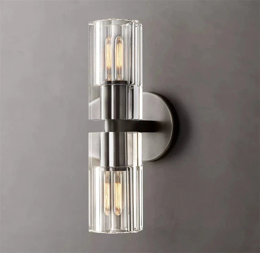 Applique murale LED Moderne en Cristal Clair et Nickel Laiton | Marco Lucetti
