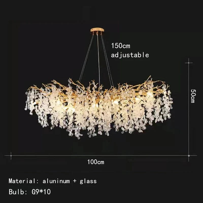 Applique Murale LED Moderne en Cristal et Aluminium Doré - Style Art Déco | Marco Lucetti B-Long 100 cm / 4000K