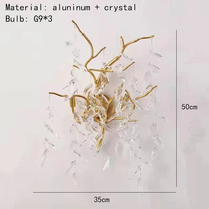 Applique Murale LED Moderne en Cristal et Aluminium Doré - Style Art Déco | Marco Lucetti C-1 / 4000K