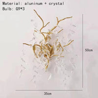 Applique Murale LED Moderne en Cristal et Aluminium Doré - Style Art Déco | Marco Lucetti C-1 / 4000K