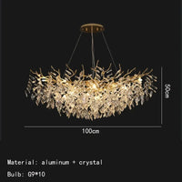 Applique Murale LED Moderne en Cristal et Aluminium Doré - Style Art Déco | Marco Lucetti C-Long 100 cm / 5000K