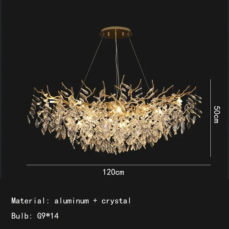 Applique Murale LED Moderne en Cristal et Aluminium Doré - Style Art Déco | Marco Lucetti C-Long 120 cm / 4000K