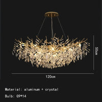 Applique Murale LED Moderne en Cristal et Aluminium Doré - Style Art Déco | Marco Lucetti C-Long 120 cm / 4000K