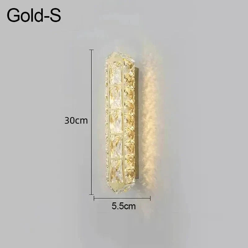 Applique Murale LED Moderne en Cristal Rectangulaire Nordique - Luminance Nordica | Marco Lucetti Or-30cm / Changeable